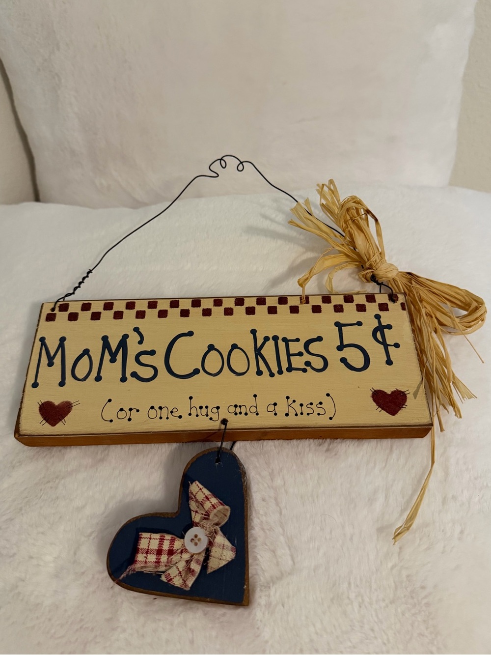 VINTAGE Mom’s Cookies WOODEN SIGN Wall Art Home Decor - Picture 4 of 7